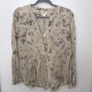 Anthropologie garden print blouse
